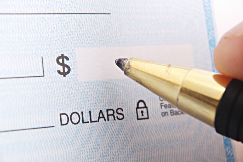 writing in a checkbook